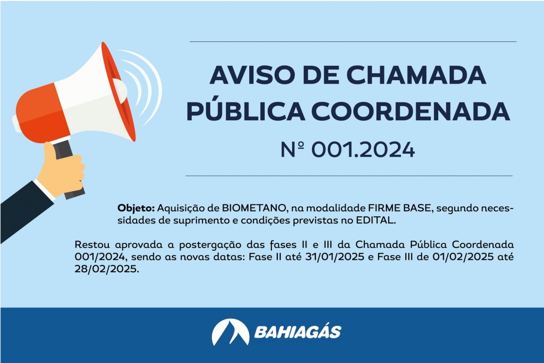 AVISO DE CHAMADA PÚBLICA COORDENADA - Nº 001.2024